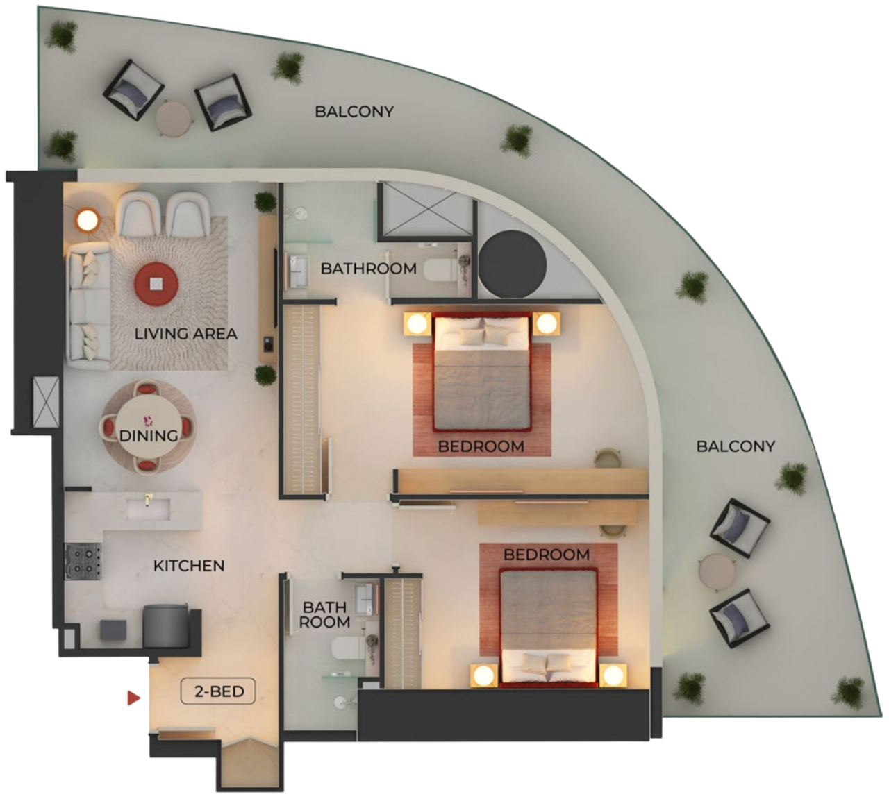 Unit Type - 2 Bedroom
